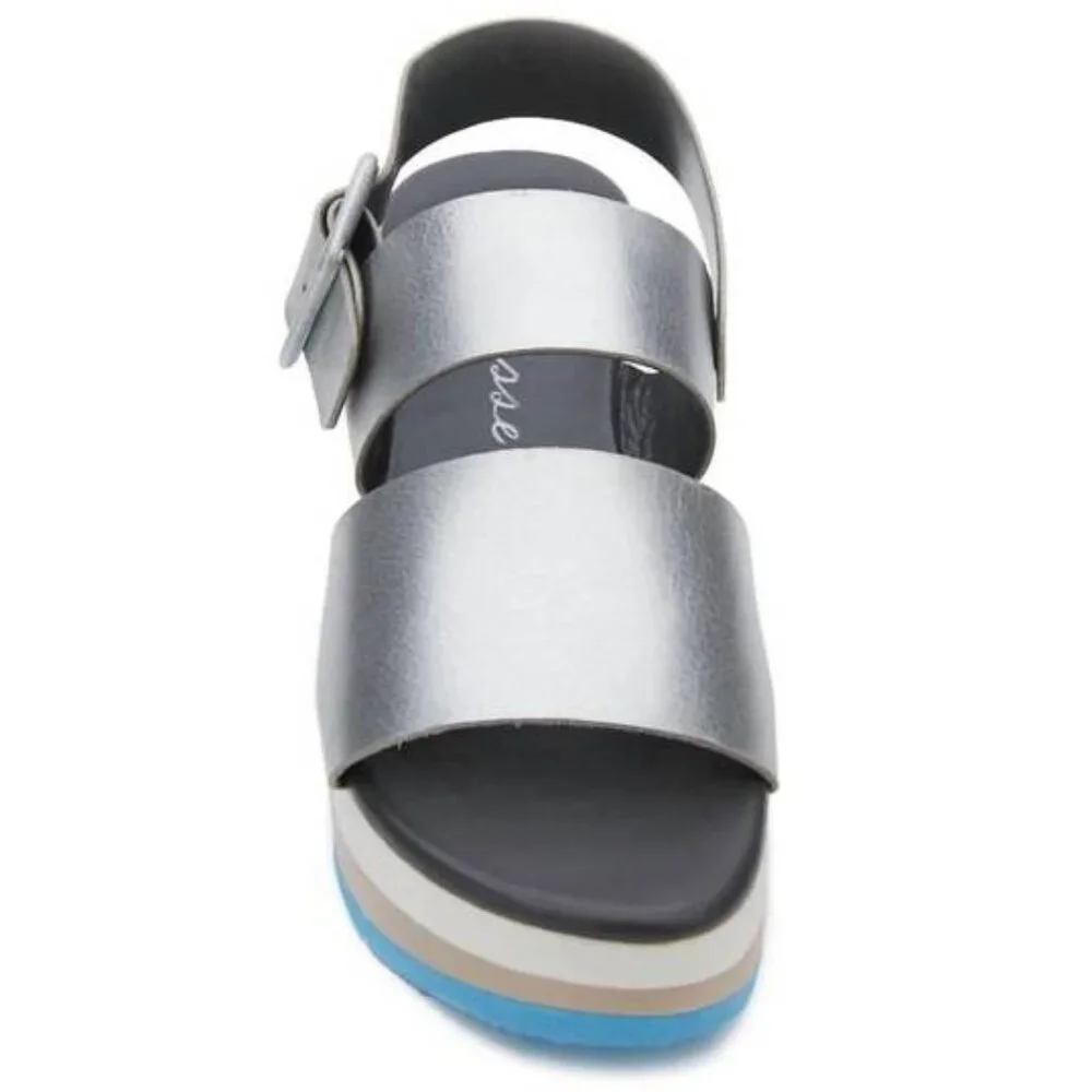 Matisse JAMs Double Strap Platform Sandal Silver New in Box